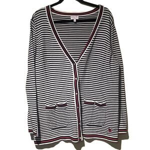 Talbots The Oprah Collection For Women Sz 1X Cardigan Sweater‎ Red/white/black